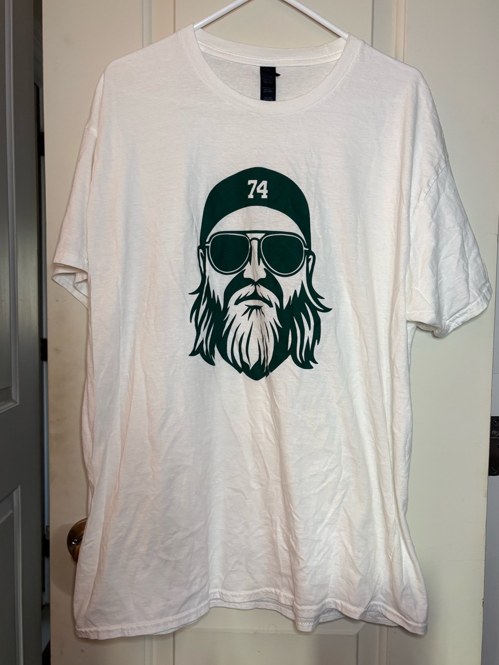 NY jets White tribute shirt to Nick Mangold Sz Large.